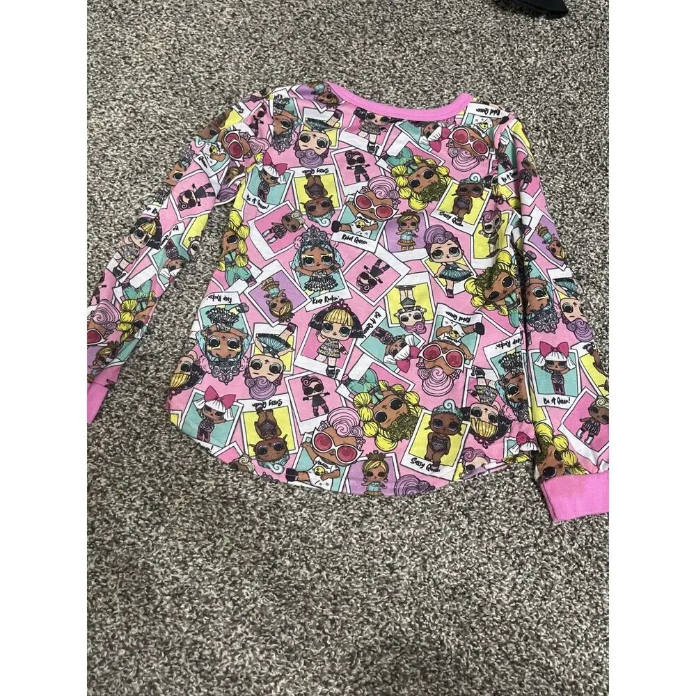 LOL Surprise pink character polaroid print graphic long sleeve PJ top 7/8